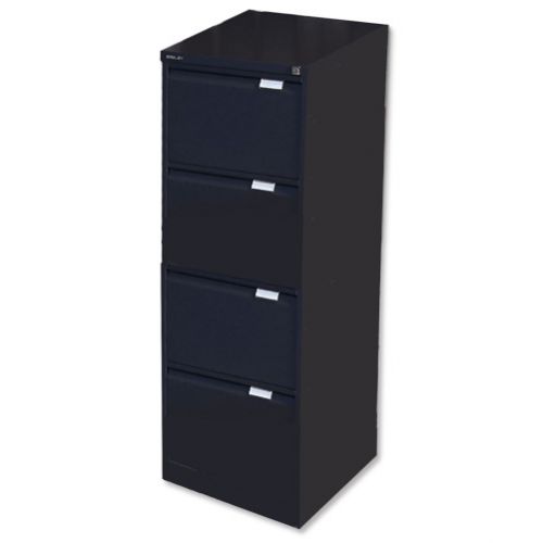 Bisley Filing Cabinet 4 Drawer 470x622x1321mm Black Ref 1643 Av1