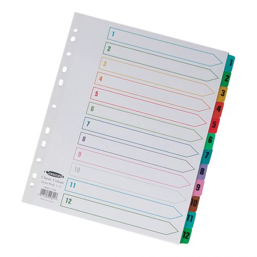 5 Star Maxi Index Extra-wide 150gsm Card with Coloured Mylar Tabs 5-Part A4 White