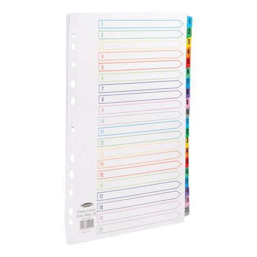 5 Star Maxi Index Extra-wide 150gsm Card with Coloured Mylar Tabs 5-Part A4 White