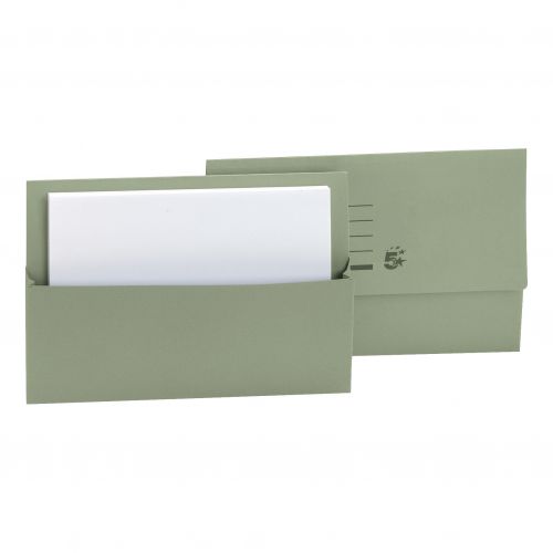 5 Star Document Wallet Fcap 250gm Green