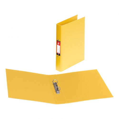 5 star office ring binder 2 o ring size 25mm polypropylene a4 yellow pack 10 office binders