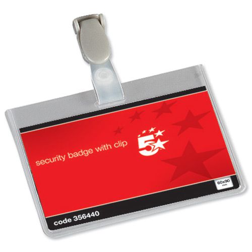 5 Star Name Badge L/scape 90X60mm Pk25