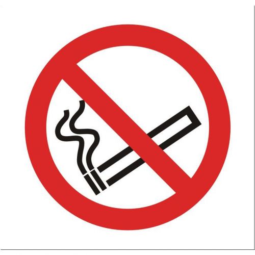 Stewart Superior No Smoking in Vehicle Sign 100x100mm Self-adhesive Clear Vinyl Ref SB012SAV
