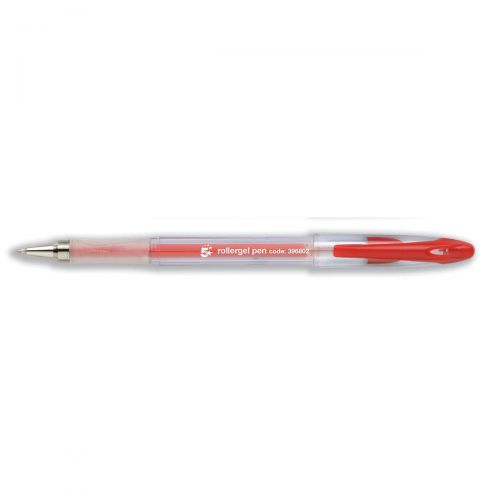 5 Star Office Roller Gel Pen Clear Barrel 1 0mm Tip 0 5mm Line Red