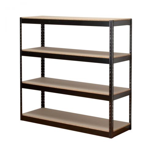 Trexus Archive Shelving Unit Heavy-duty Boltless 4 Shelves Capacity 4x 100kg W1320xD450xH1315mm Black