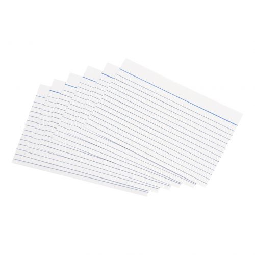 Record Cards Ruled Both Sides 6x4in 152x102mm White [Pack 100]