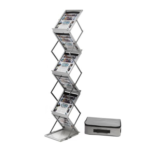 Literature Display Folding Concertina Floor Stand 6 X A4 Shelves 702320 Jpg