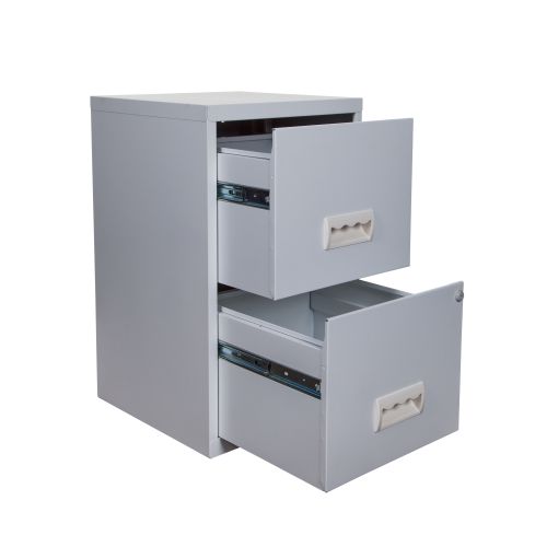 Filing Cabinet Steel 2 Drawer A4 400x400x660mm Ref 595000 Filing Cabinet Steel 2 Drawer A4