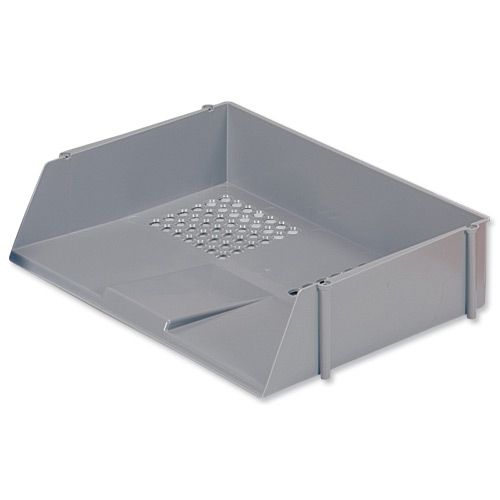 5 Star Wide Entry Letter Tray Grey