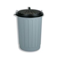 Dustbin Round with Lid plus Locking Clips 90 Litres
