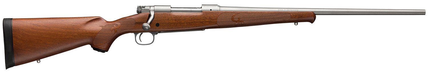Winchester Repeating Arms 535234264 70 Featherweight 270 WSM 3+1 24” Mat Stainless/ Free-Floating Brl Mat Stainless/ SS Rec Satin Walnut/ Wood Stk, RH