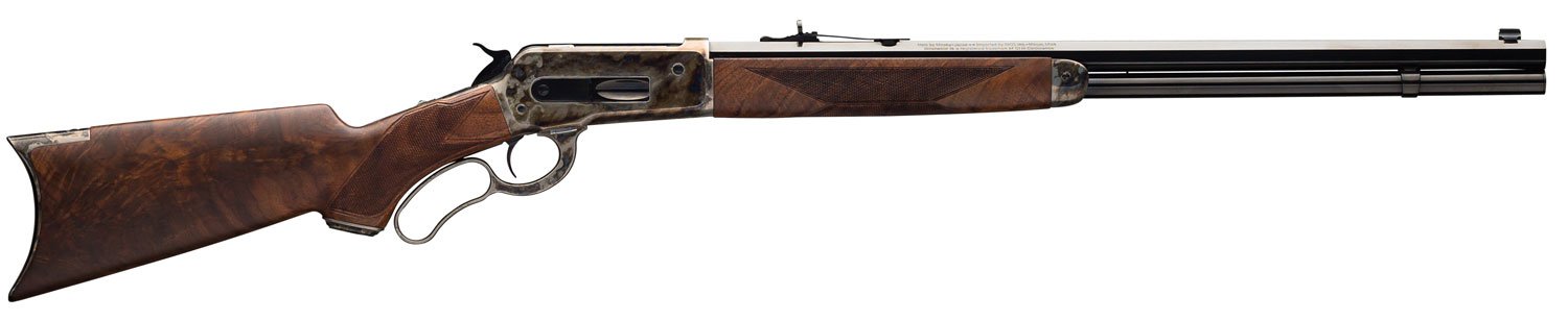 Winchester Repeating Arms 534227171 Model 1886 Deluxe 45-90 Win 8+1 24” Brushed Polish Blu Octagon Brl Color Case Hardened D&T Stl Rec Satin Walnut
