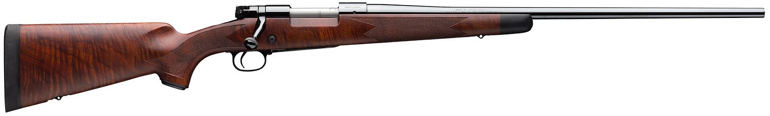 Winchester Repeating Arms 535203299 Model 70 Super Grade 6.8 Western Caliber with 3+1 Cap, 24” Brl High Polished Blu Metal & Satin Fancy Walnut Stk