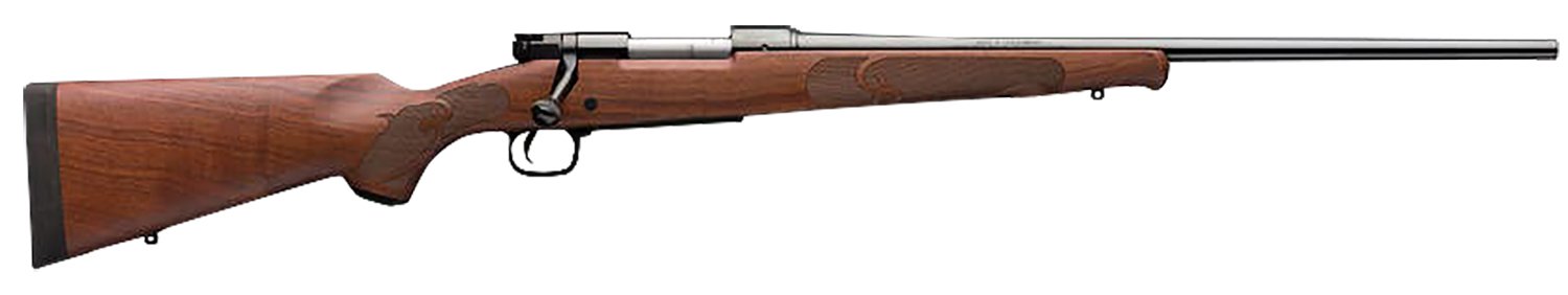 Winchester Guns 535200299 Model 70 Featherweight 6.8 Western 3+1 Cap 24” Brushed Polish Blu Rec/Brl Satin Walnut Fixed with Feather Checkering Stk RH