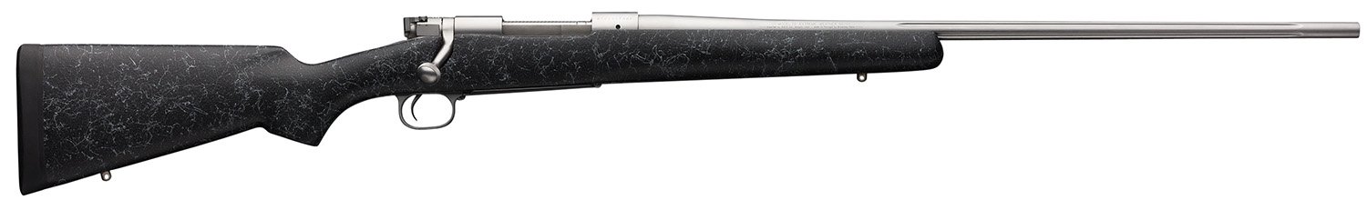 Winchester Guns 535242299 Model 70 Extreme Weather 6.8 Western Caliber with 3+1 Cap, 24” Brl Mat Stainless Metal & Gray Webbed Blk Fixed Bell &