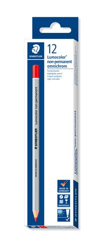 Staedtler Lumocolor Non-Permanent Omnichrom Pencil Red (Pack 12) 108-2 Wax Pencils & Crayons 14484SR