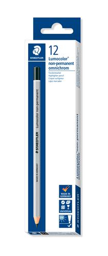 Staedtler Lumocolor Non-Permanent Omnichrom Pencil Black (Pack 12) 108-9 Wax Pencils & Crayons 14407SR