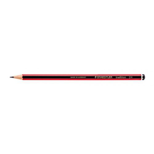 Staedtler 110 Tradition 2H Pencil Red/Black Barrel (Pack 12) - 110-2H
