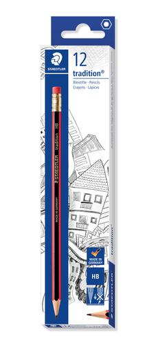 Staedtler 110 Tradition Pencil Cedar Wood with Eraser HB Code 112HBRT - 400-11201