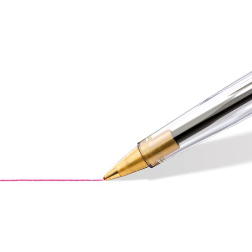 33289TT - Staedtler 430 Stick Ballpoint Pen 1.0mm Tip 0.35mm Line Red (Pack 10) - 430M-2