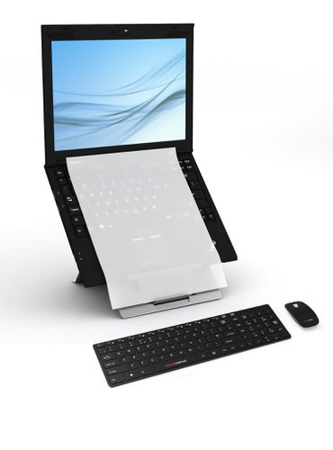 Compact Wireless Keyboard with Number pad and Mouse - Black