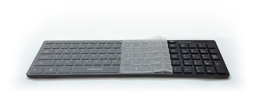 ST354120 | Standivarius ABC is a wireless keyboard and mouse set on a single USB dongle. This slim battery-powered set with automatic power-saving sleep mode has been designed to be portable, easy to be carried along for hybrid work. The keyboard has an external silicone dust/splash cover facilitating work in labs or semi-industrial environments. It has a 104-key design featuring a numeric pad on the right side. The accompanying 3-button mouse is for symmetrical use. The scroll wheel has been rubberised for higher work efficiency.