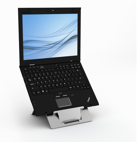Laptop Stand with In-line Document Holder - Natural Aluminium