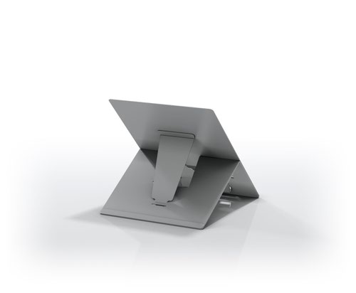 Laptop Stand with Document Holder for Oversized Laptops - Natural Aluminium