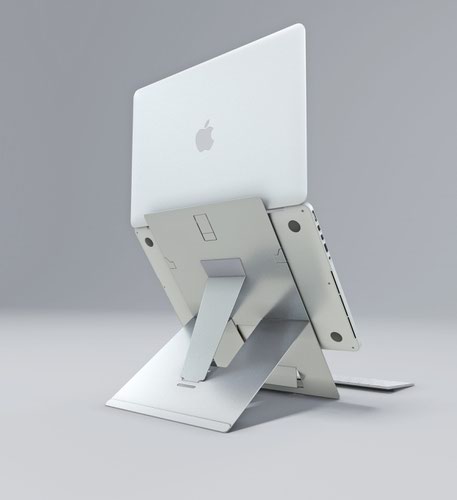Hybrid Laptop stand with Document Holder - Natural Aluminium Laptop / Monitor Risers ST10411P