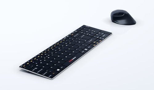2.4 GHz Wireless Rechargeable Keyboard with Number pad - Black