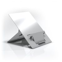 Oryx evo D - Universal Ergonomic Laptop Stand with in-line Document Holder - Natural Aluminium