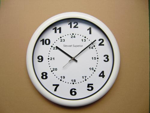 SECO White 24 Hour Clock Plastic Case 400mm