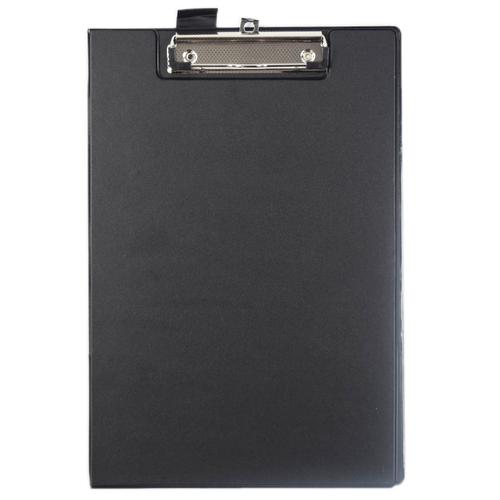 SECO A4+ PVC Covered Foldover Clipboard with Heavy Duty Clip Black
