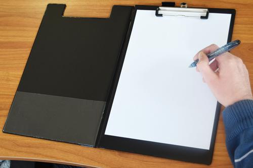 The Seco foldover clipboard A4 plus is a robust black PVC covered board which provides a smooth writing surface. Made from 80% recycled PVC film. Inner grey board fibre is made from responsibly sourced materials. Heavy duty aluminium clip holds up to 100 sheets of 80gsm paper. Suitable for foolscap and A4 paper. Ideal for schools, office and warehouses. Delivered in Eco-friendly packaging.