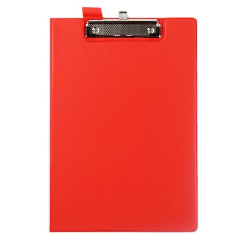SECO A4+ PVC Covered Foldover Clipboard with Heavy Duty Clip Red