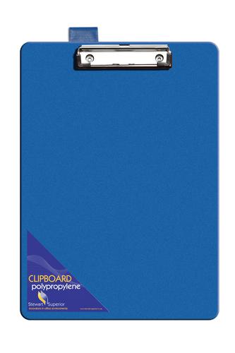 SECO A4+ PVC Covered Clipboard with Heavy Duty Clip Blue (Pack of 12)