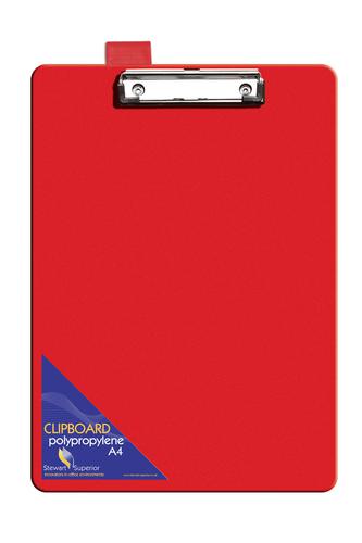 SECO A4+ PVC Covered Clipboard with Heavy Duty Clip Red (Pack of 12)