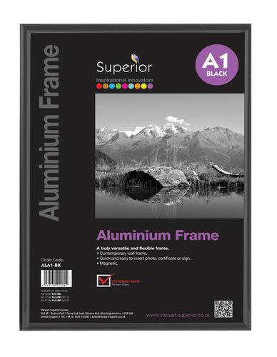 Seco Brushed Aluminium Frame 11mm A1 Black ALA1-BK - UP22606