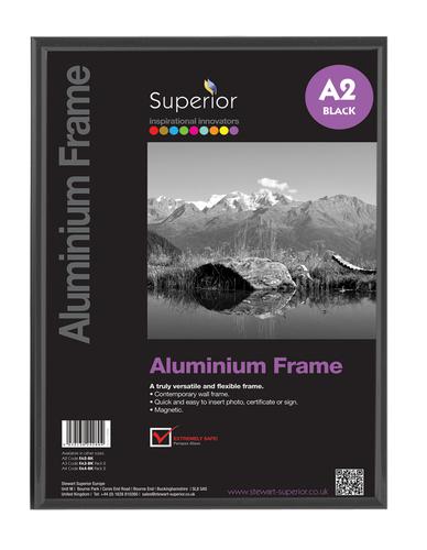 Seco Brushed Aluminium Frame 11mm A2 Black ALA2-BK