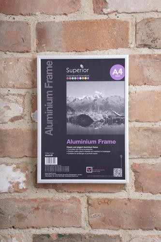 Photo Frame  Aluminium with Non-glass Perspex Front Back-loading A4 297x210mm Silver