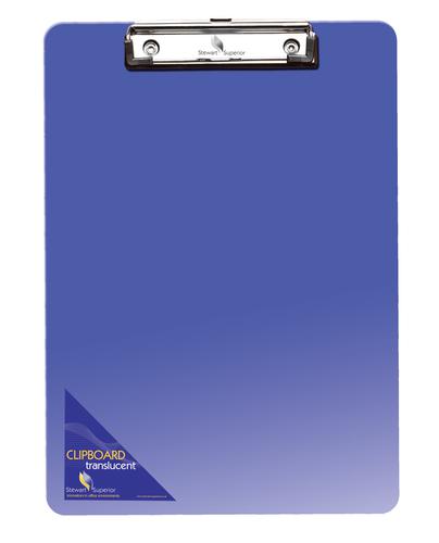 SECO Plastic Translucent A4 Clipboard Blue