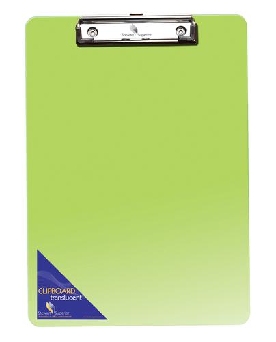 SECO Plastic Translucent A4 Clipboard Green