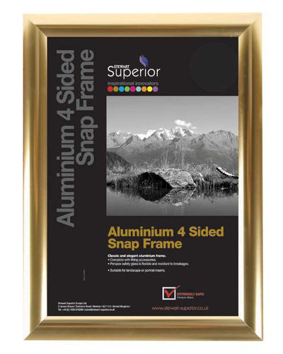 SECO Aluminium 4 Sided Snap Frame A1 Polished Gold Finish