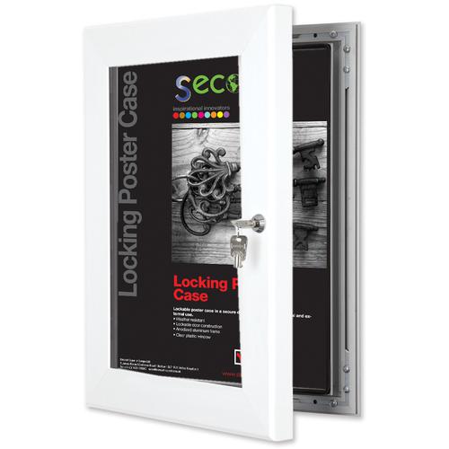 SECO Lockable Poster Case White A3
