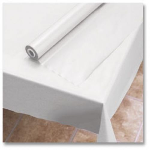 Hoffmaster Plastic Roll Tablecovers 40 x 300 ft White Pack 1 / roll