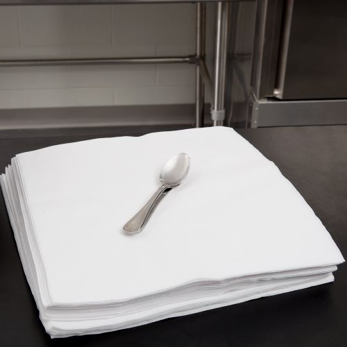 Flat Pack Flat Fold Airlaid Linen Like Dinner Napkins 14.5''x14.5'', Case, White (1000 Per Case, 1 Case)