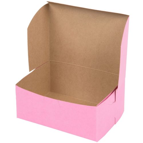 Southern 7x5x3 Pink Bakery Box Lock Corner 1 piece Box Tuck Top Pack 250