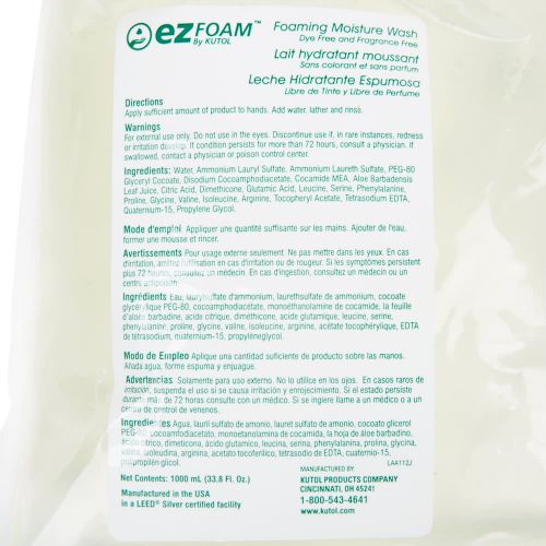 EZ Hand Foaming Moisture Wash Clear With No Fragrance 1000 ml Pack 6 / cs