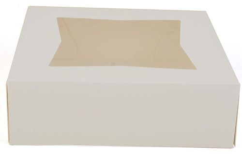 Southern 8x8x2-1/2 White Window Bakery Box Lock Corner 1 piece Box Pack 200 CS