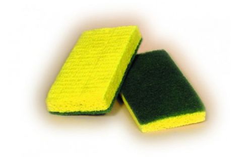 ACS Med Duty Scrubbing Sponge Yellow / Green 6 x 3-3/8 x 3/4 Pack 20 / cs